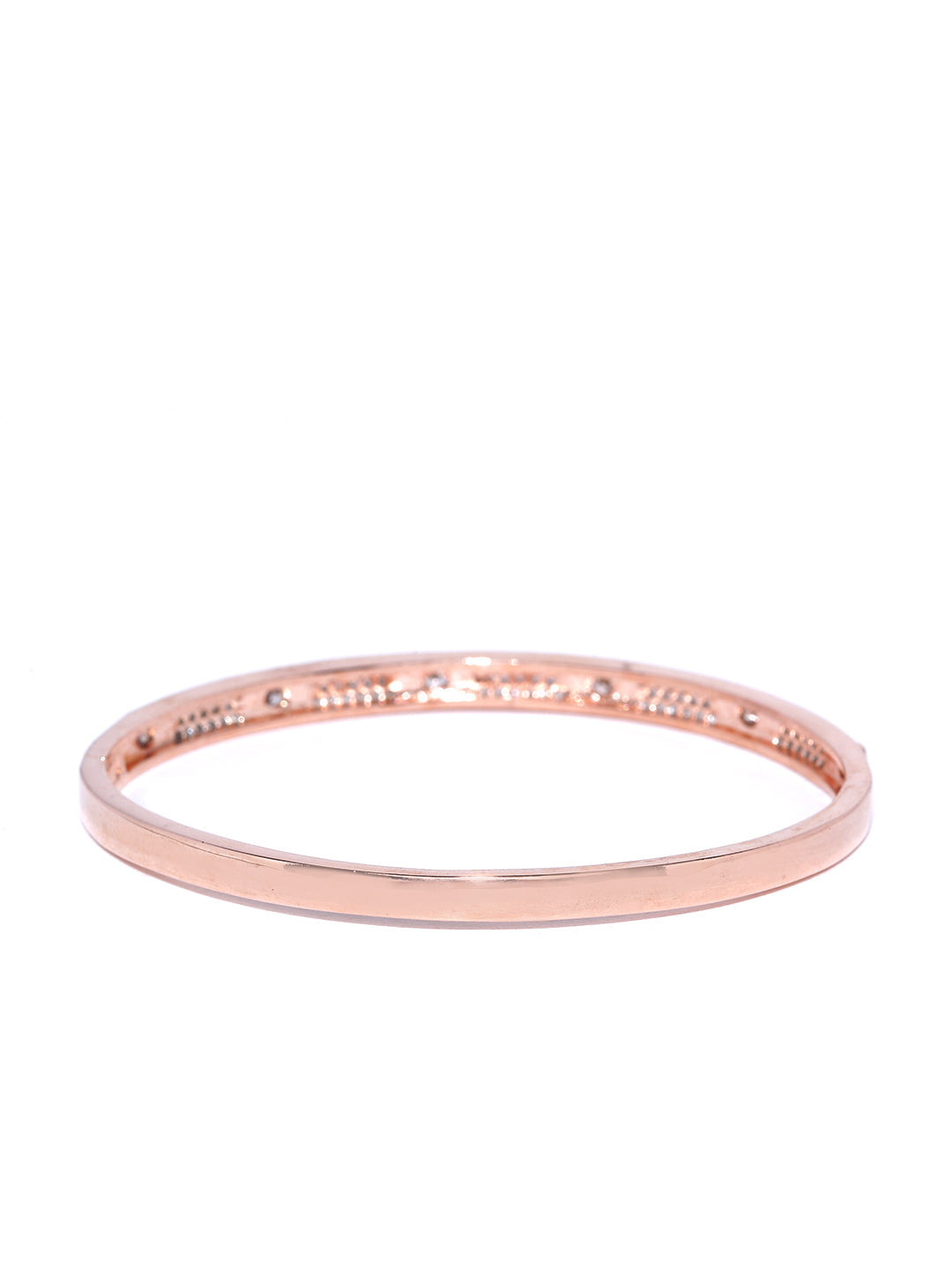 Priyaasi Women Rose Gold-Polished American Diamond Studded Bracelet - Swadesiicart
