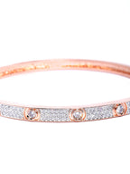 Priyaasi Women Rose Gold-Polished American Diamond Studded Bracelet - Swadesiicart