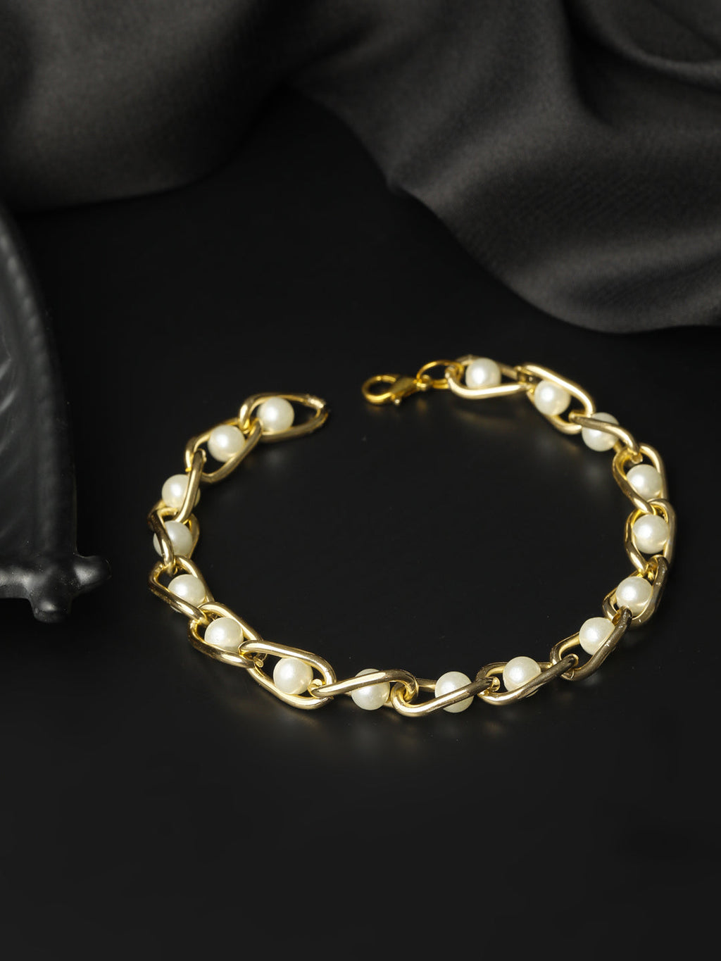 Priyaasi Women Pearl Gold-Polished Linked Bracelet - Noz2Toz
