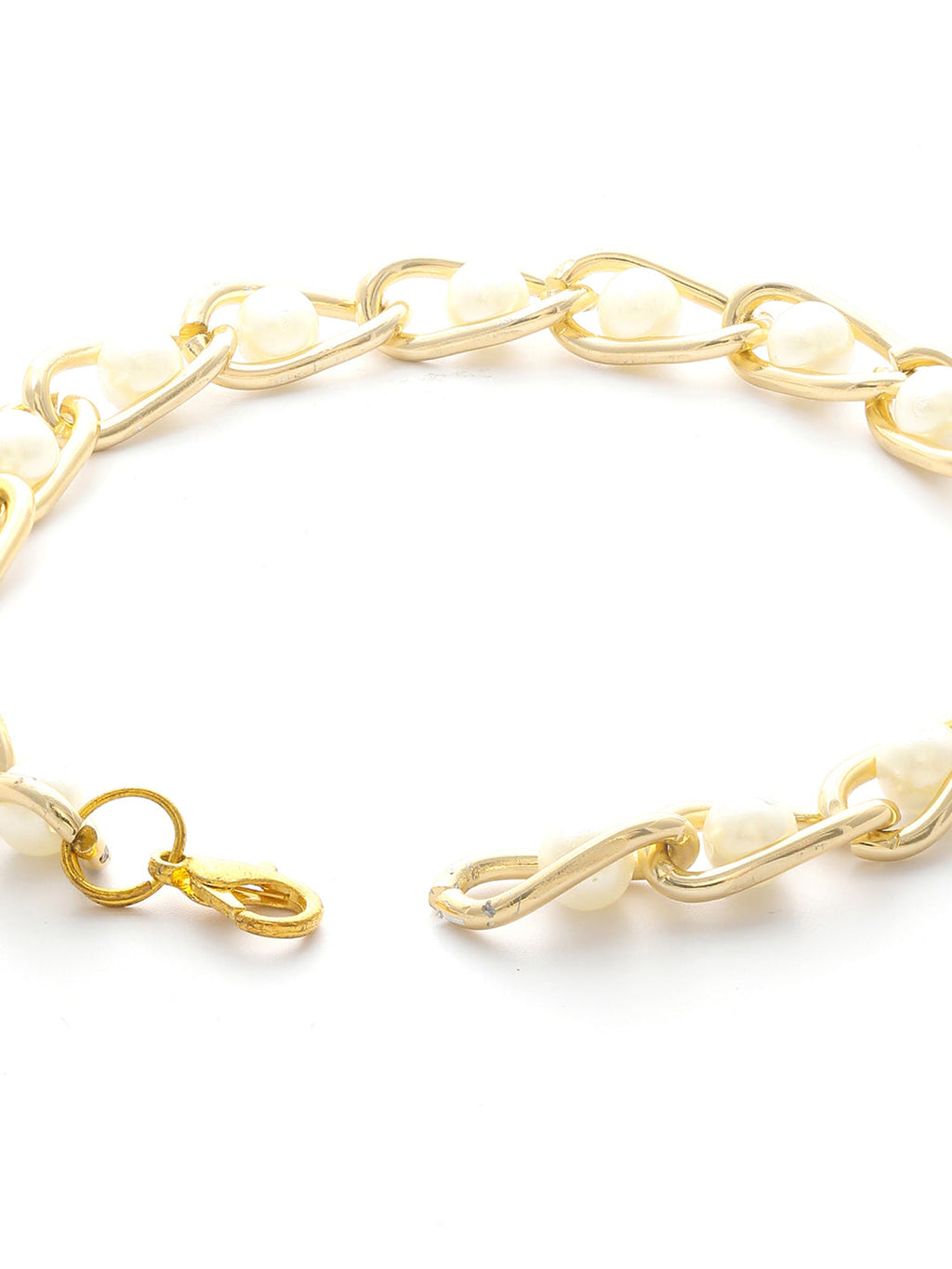 Priyaasi Women Pearl Gold-Polished Linked Bracelet - Swadesiicart