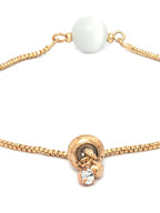 Priyaasi Women White Stone Rose Gold-Polished Spherical Link Bracelet - Swadesiicart