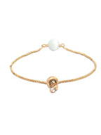 Priyaasi Women White Stone Rose Gold-Polished Spherical Link Bracelet - Swadesiicart