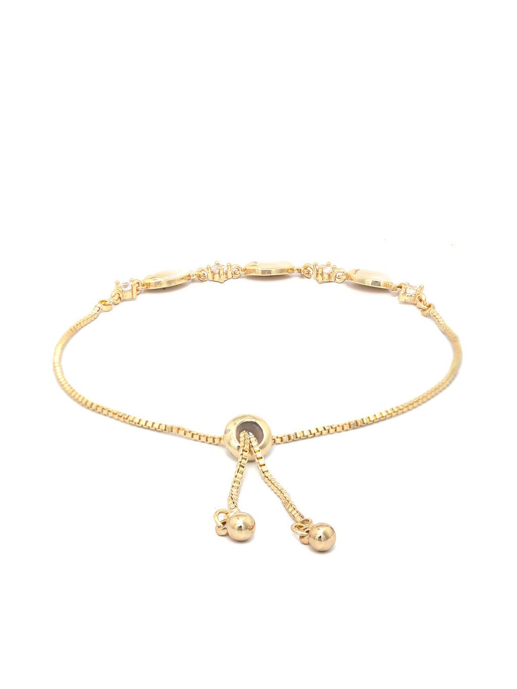 Priyaasi Women Stones Gold-Polished Fish Link Bracelet - Swadesiicart