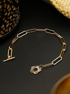 Priyaasi Women Rose Gold-Polished Floral Link Bracelet - Noz2Toz