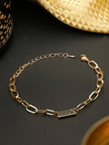 Priyaasi Women Contemparory Stones Rose Gold-Polished Link Bracelet - Noz2Toz