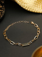 Priyaasi Women Contemparory Stones Rose Gold-Polished Link Bracelet - Noz2Toz