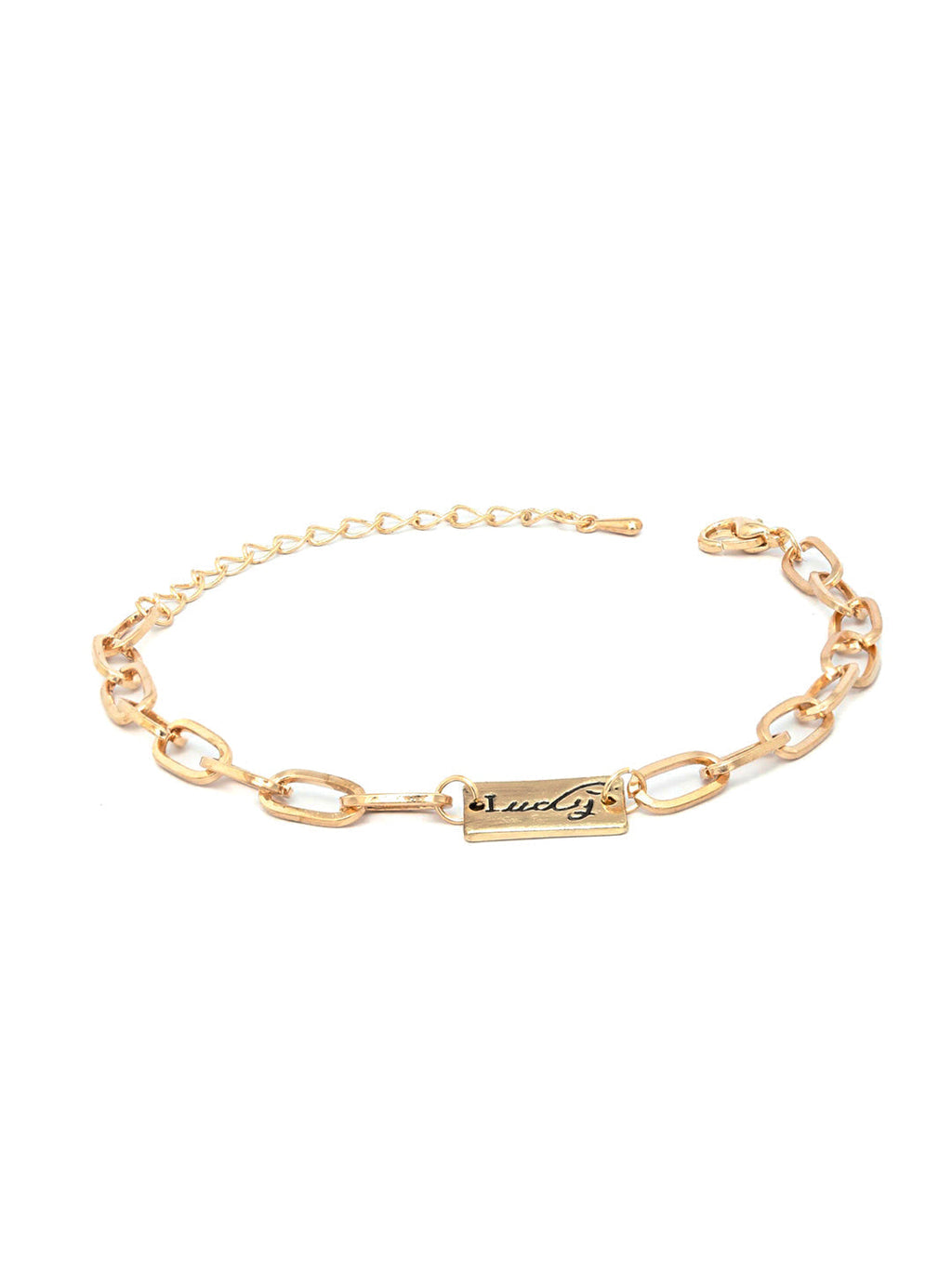 Priyaasi Women Contemparory Stones Rose Gold-Polished Link Bracelet - Swadesiicart