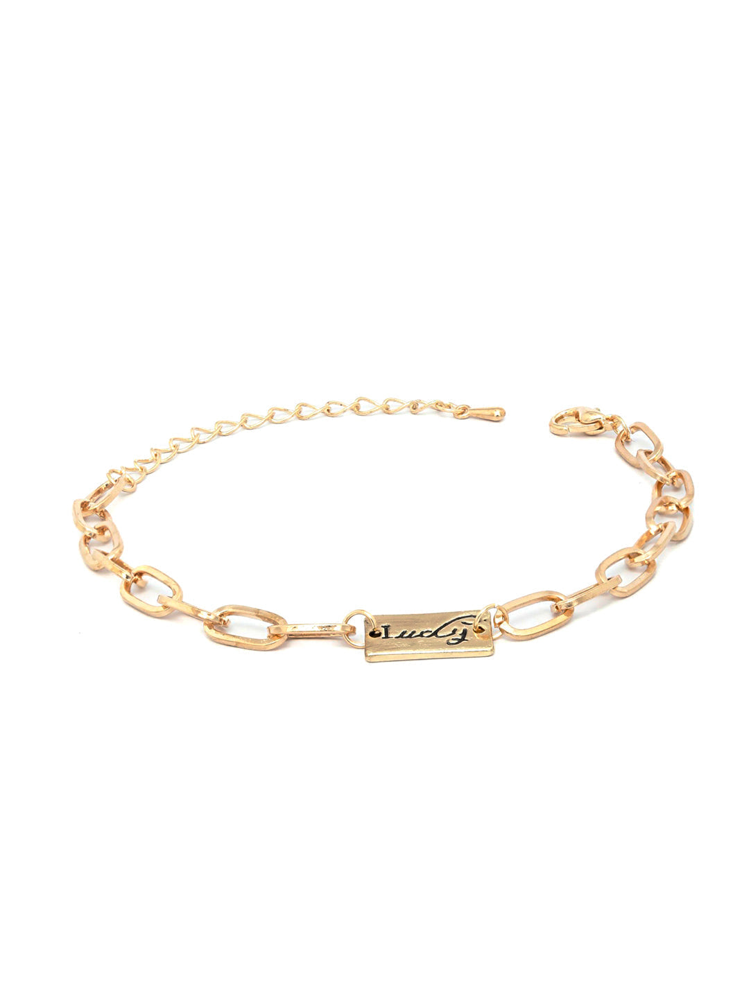 Priyaasi Women Contemparory Stones Rose Gold-Polished Link Bracelet - Swadesiicart