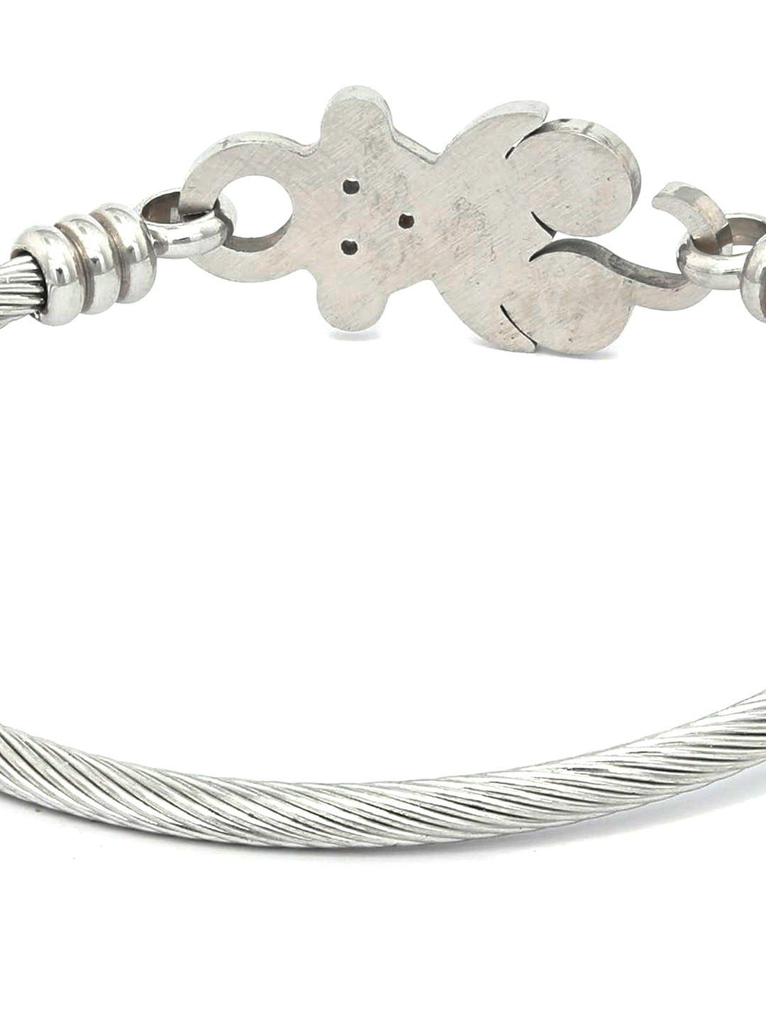 Priyaasi Women Silver Plated Teddy Bear Bangle-Style Bracelet - Swadesiicart