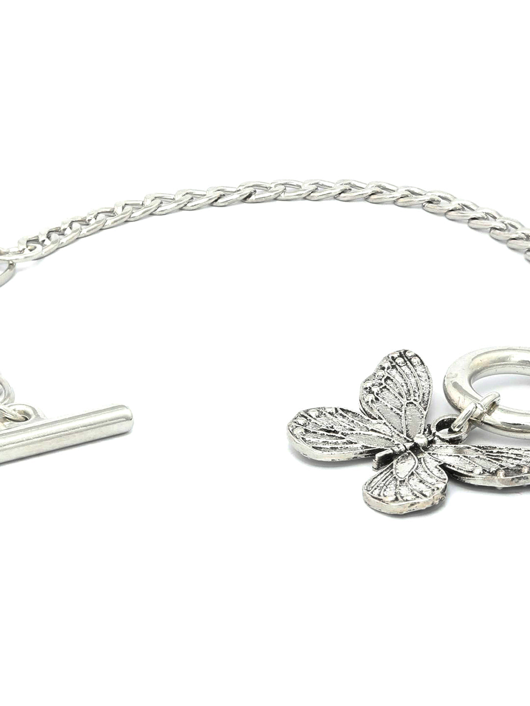 Priyaasi Women Contemparory Silver Plated Butterfly Link Bracelet - Swadesiicart