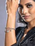 Priyaasi Women Silver Plated Heart Link Bracelet - Swadesiicart