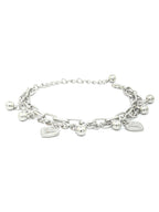 Priyaasi Women Silver Plated Heart Link Bracelet - Swadesiicart