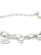 Priyaasi Women Silver Plated Heart Link Bracelet - Swadesiicart
