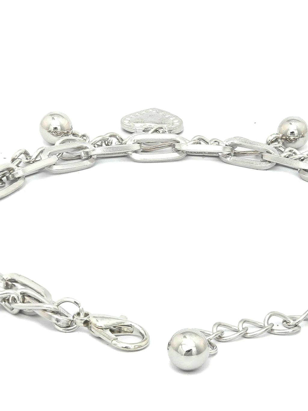 Priyaasi Women Silver Plated Heart Link Bracelet - Swadesiicart