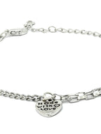 Priyaasi Women Contemporary Silver Plated Heart Link Bracelet - Swadesiicart