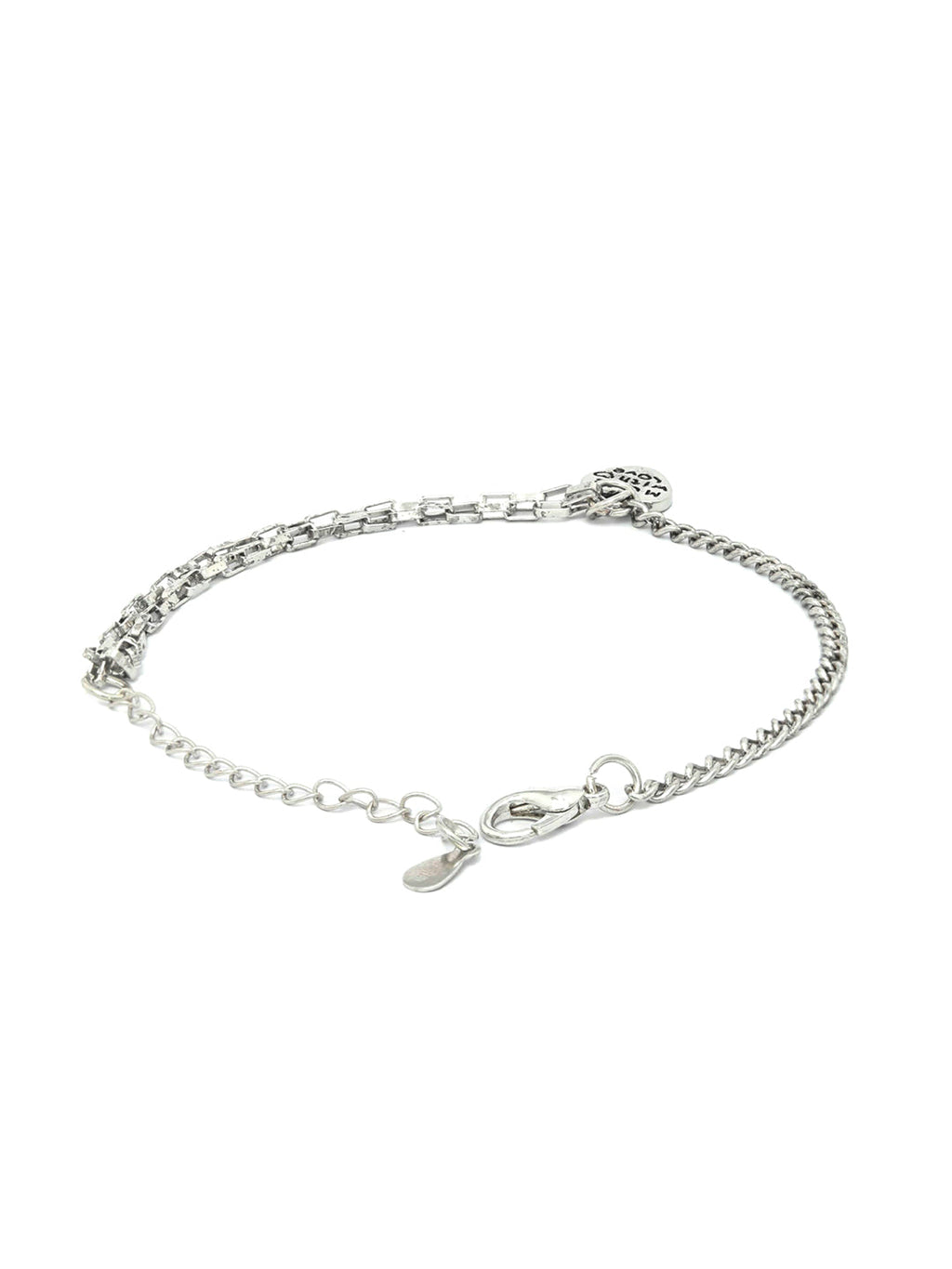 Priyaasi Women Contemporary Silver Plated Heart Link Bracelet - Swadesiicart