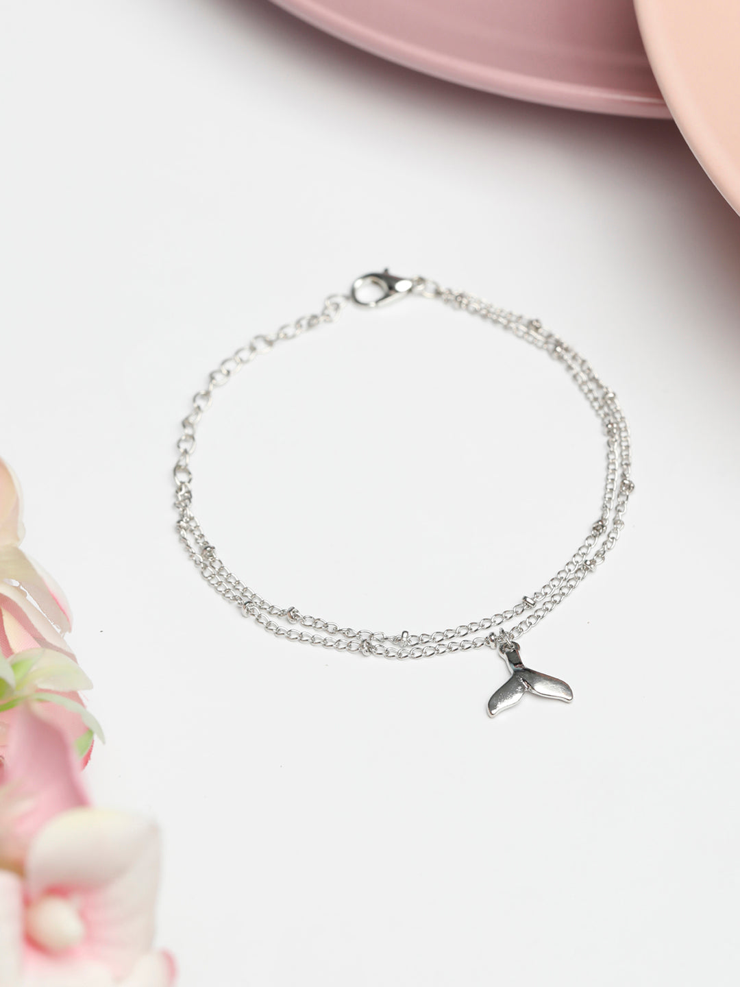 Priyaasi Women Silver Plated Fishtail Link Bracelet - Noz2Toz