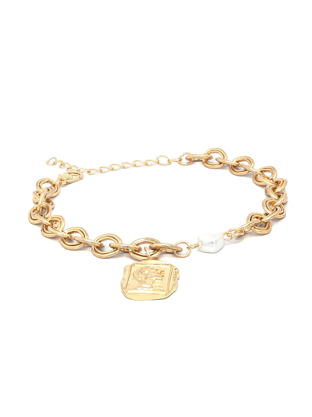 Priyaasi Women Pearls Gold-Polished Link Bracelet - Swadesiicart
