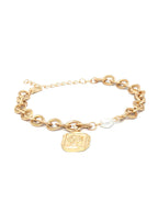 Priyaasi Women Pearls Gold-Polished Link Bracelet - Swadesiicart