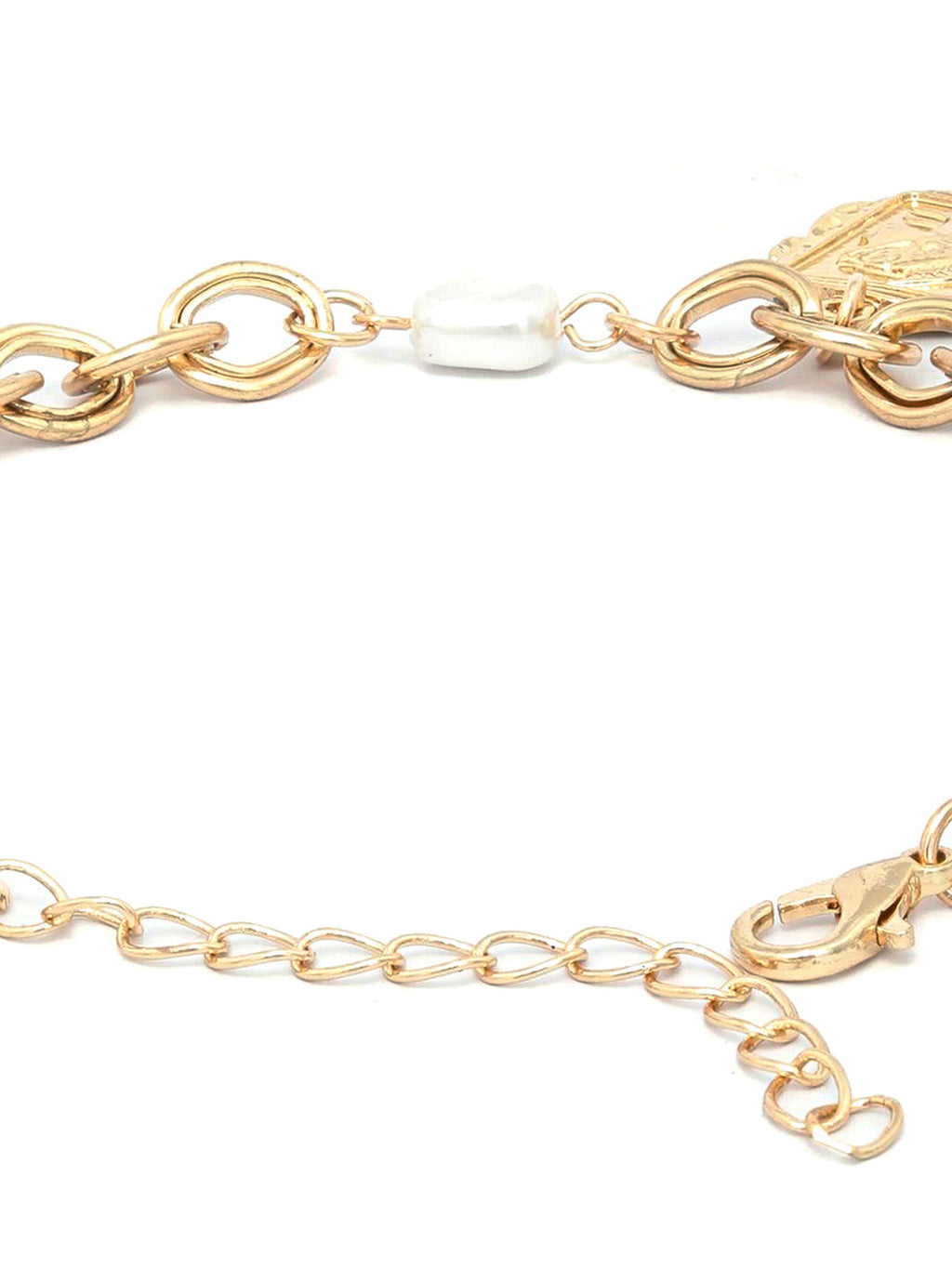 Priyaasi Women Pearls Gold-Polished Link Bracelet - Swadesiicart