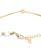Priyaasi Women White Pearls Rose Gold-Polished Link Bracelet - Swadesiicart