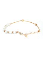 Priyaasi Women White Pearls Rose Gold-Polished Link Bracelet - Swadesiicart
