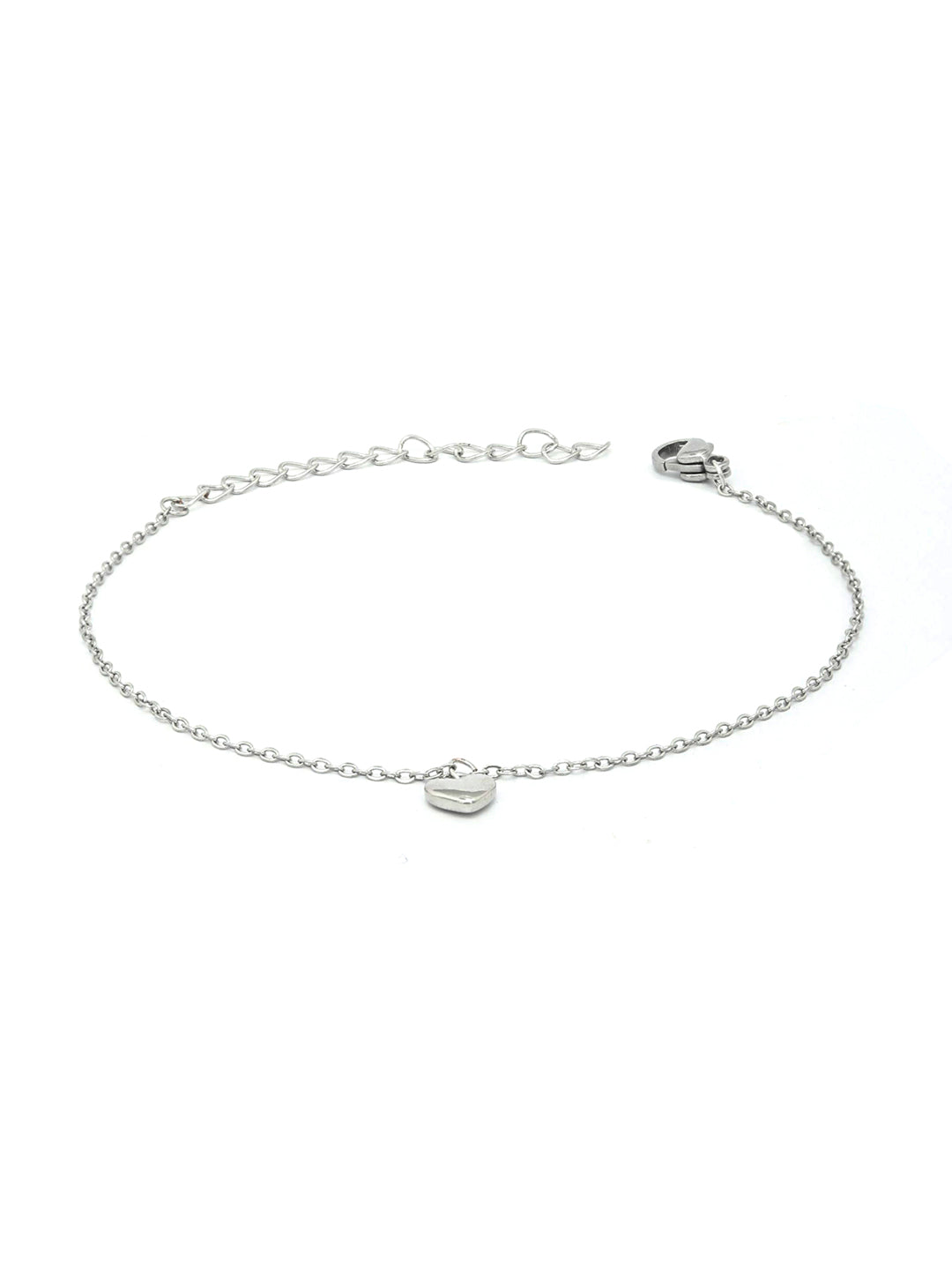 Priyaasi Women Contemporary Silver Plated Little Heart Link Bracelet - Swadesiicart