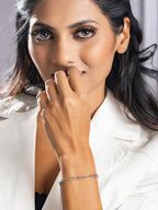 Priyaasi Women Western Silver Plated Link Bracelet - Swadesiicart