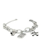 Priyaasi Women Interlinked Sliver Plated Charm Bracelet - Swadesiicart
