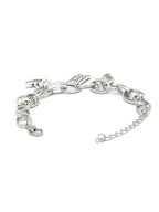 Priyaasi Women Interlinked Sliver Plated Charm Bracelet - Swadesiicart