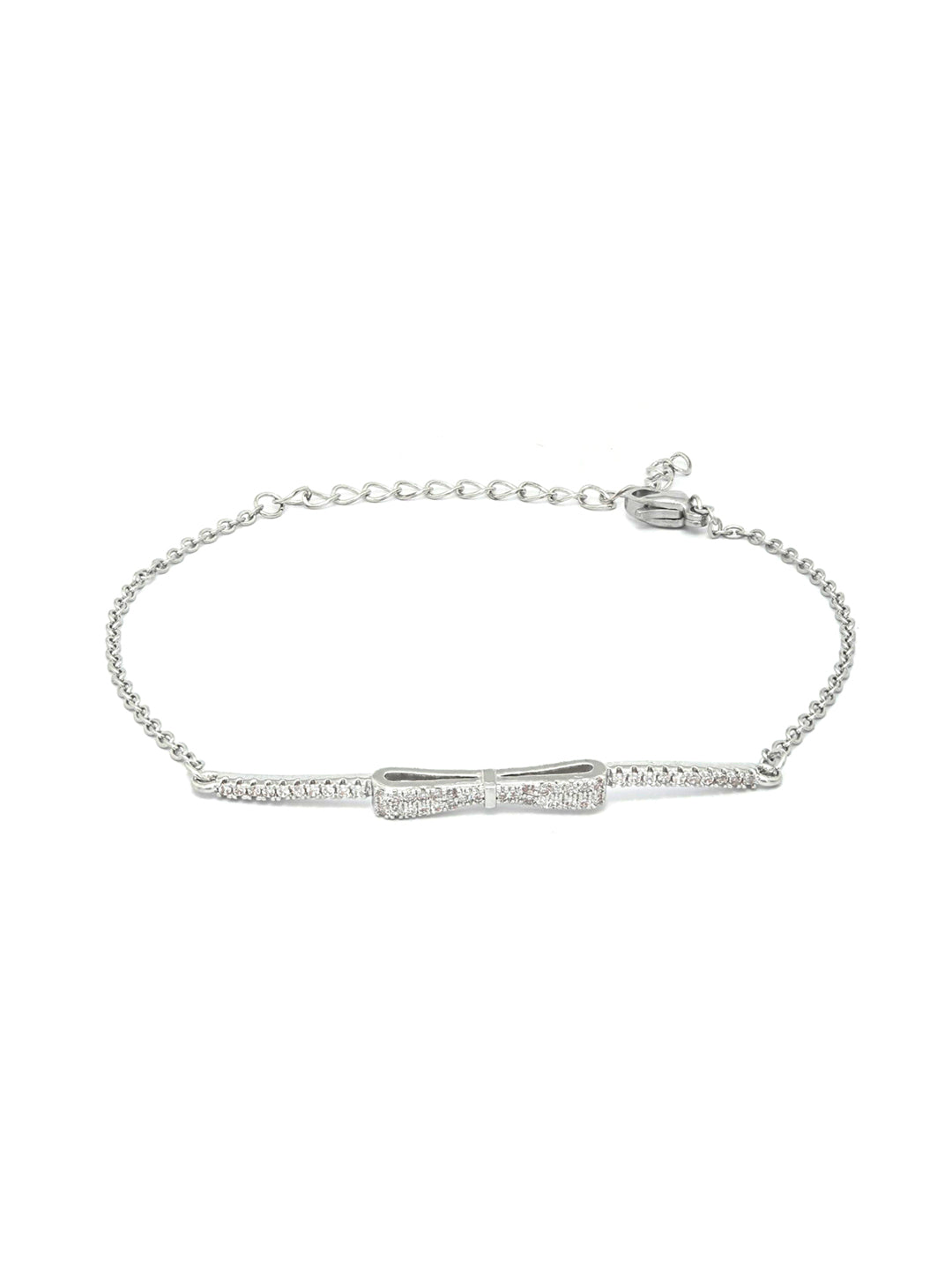 Priyaasi Women Contemparory Stones Silver Plated Link Bracelet - Swadesiicart