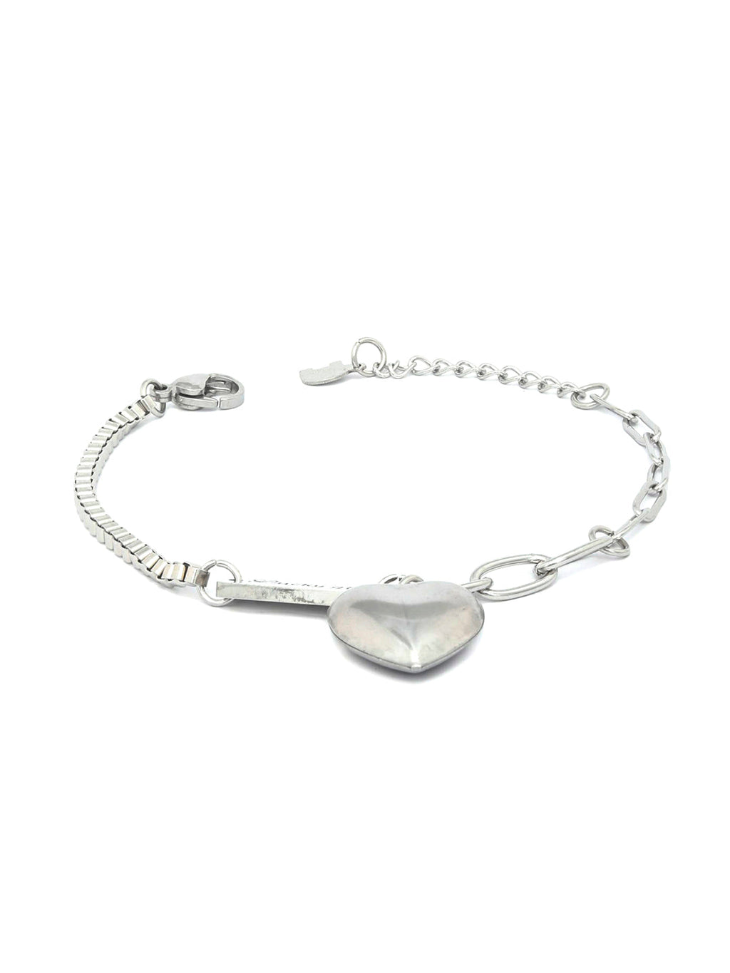 Priyaasi Women Charmer-Silver Plated Heart Link Bracelet - Swadesiicart