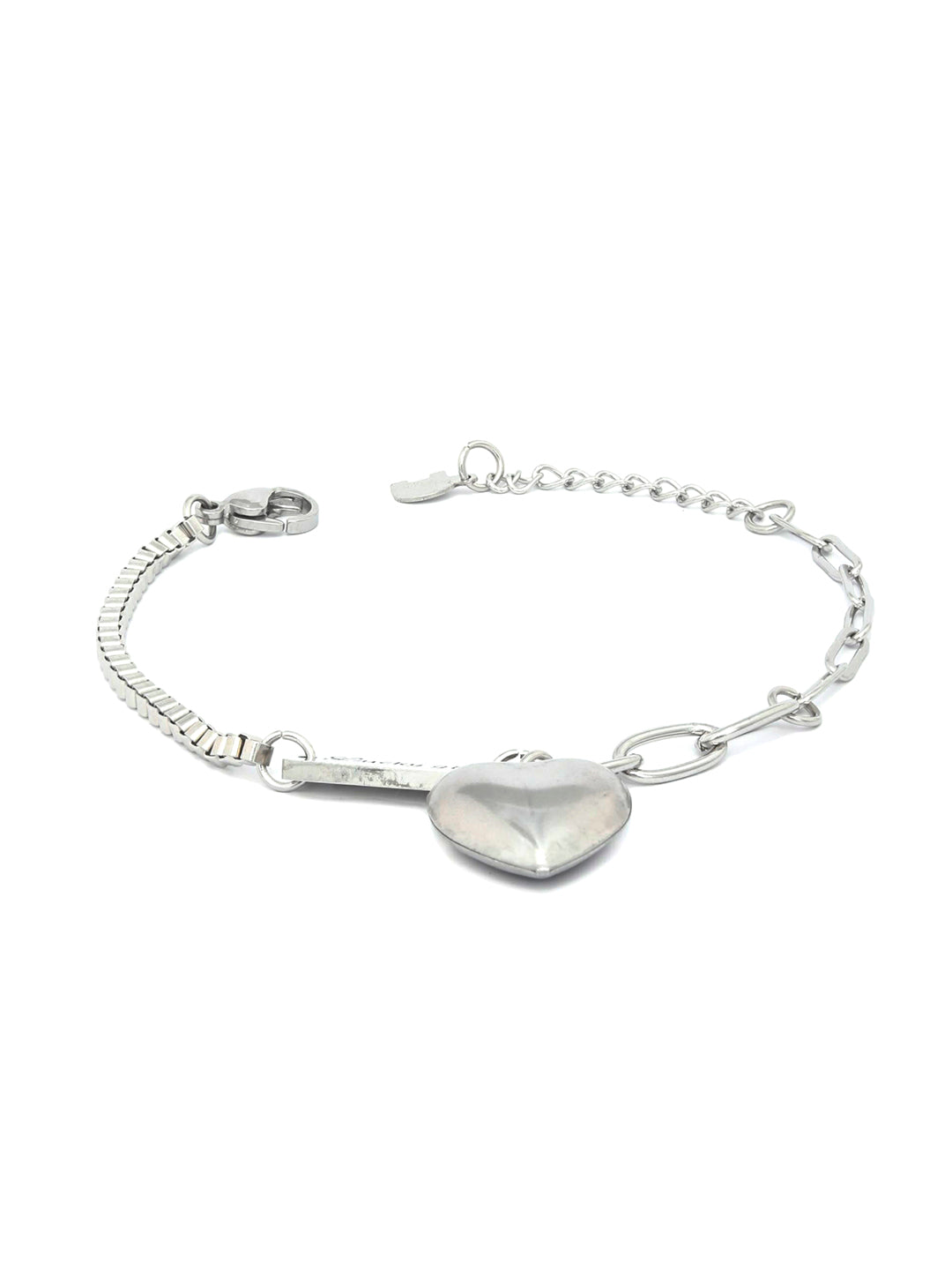 Priyaasi Women Charmer-Silver Plated Heart Link Bracelet - Swadesiicart