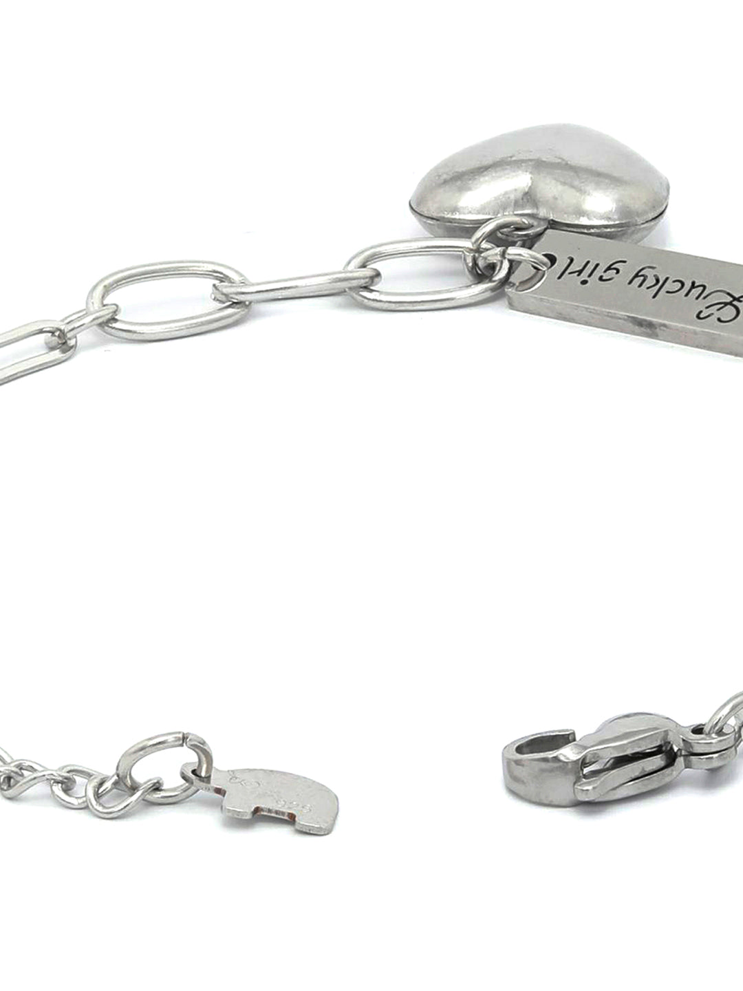 Priyaasi Women Charmer-Silver Plated Heart Link Bracelet - Swadesiicart