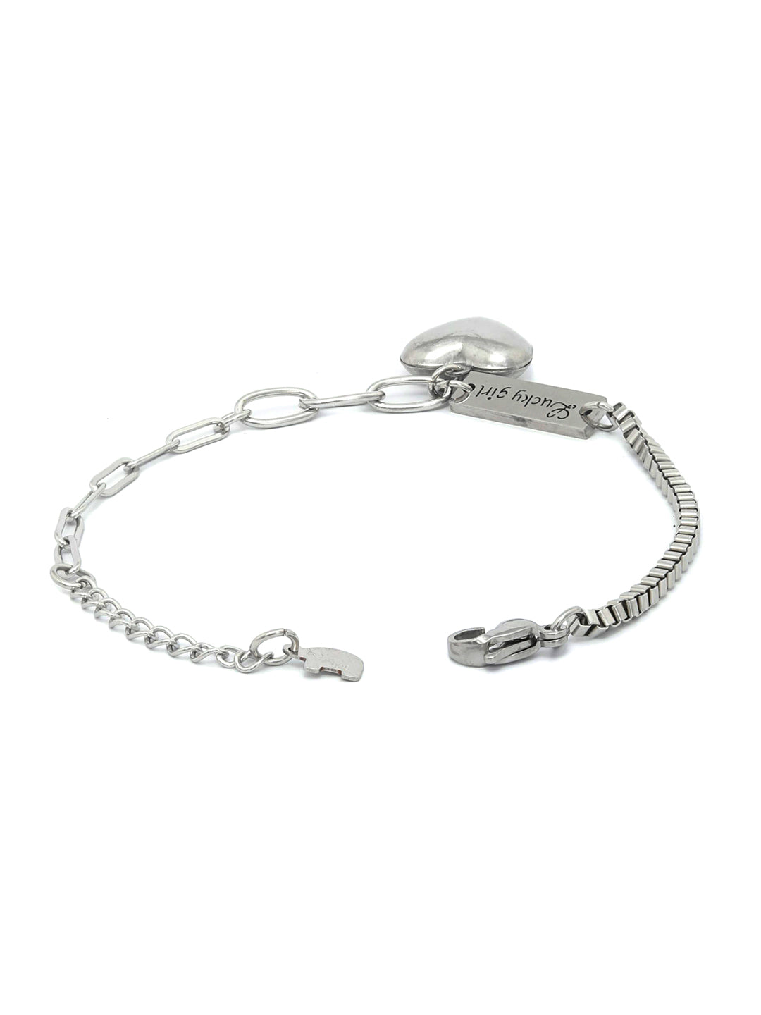 Priyaasi Women Charmer-Silver Plated Heart Link Bracelet - Swadesiicart
