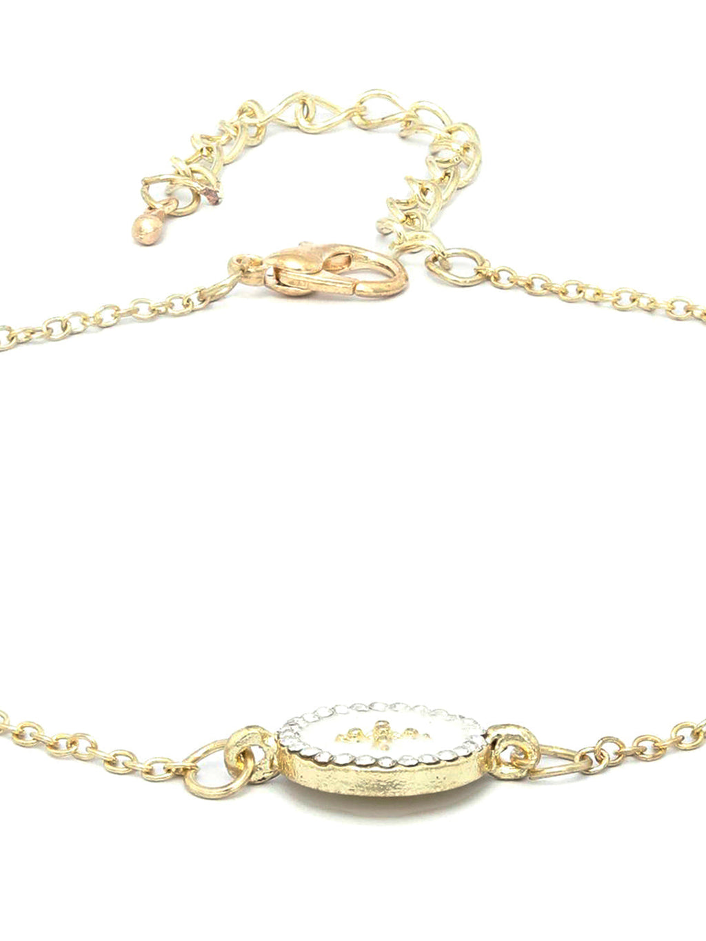 Priyaasi Women White American Diamond Gold-Polished Star Link Bracelet - Swadesiicart
