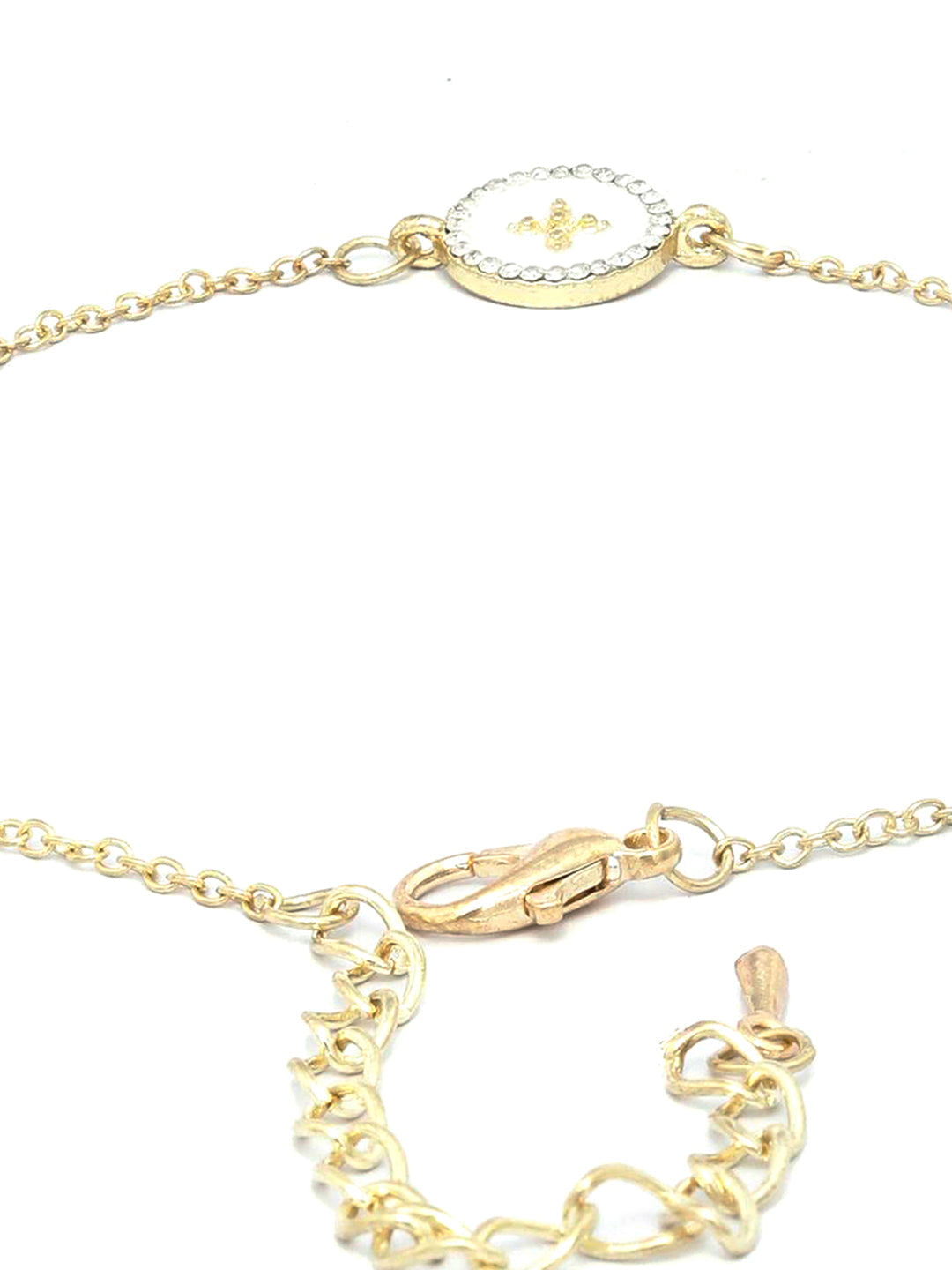 Priyaasi Women White American Diamond Gold-Polished Star Link Bracelet - Swadesiicart