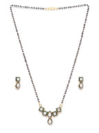 Priyaasi Gold Finish American Diamond Mangalsutra With Earrings Set For Women - Swadesiicart