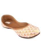 Desi Colour Women Indian Ethnic Footwear-Cushioned Peach Brocket | Grocsy