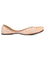 Desi Colour Women Indian Ethnic Footwear-Cushioned Peach Brocket | Grocsy