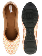 Desi Colour Women Indian Ethnic Footwear-Cushioned Peach Brocket | Grocsy