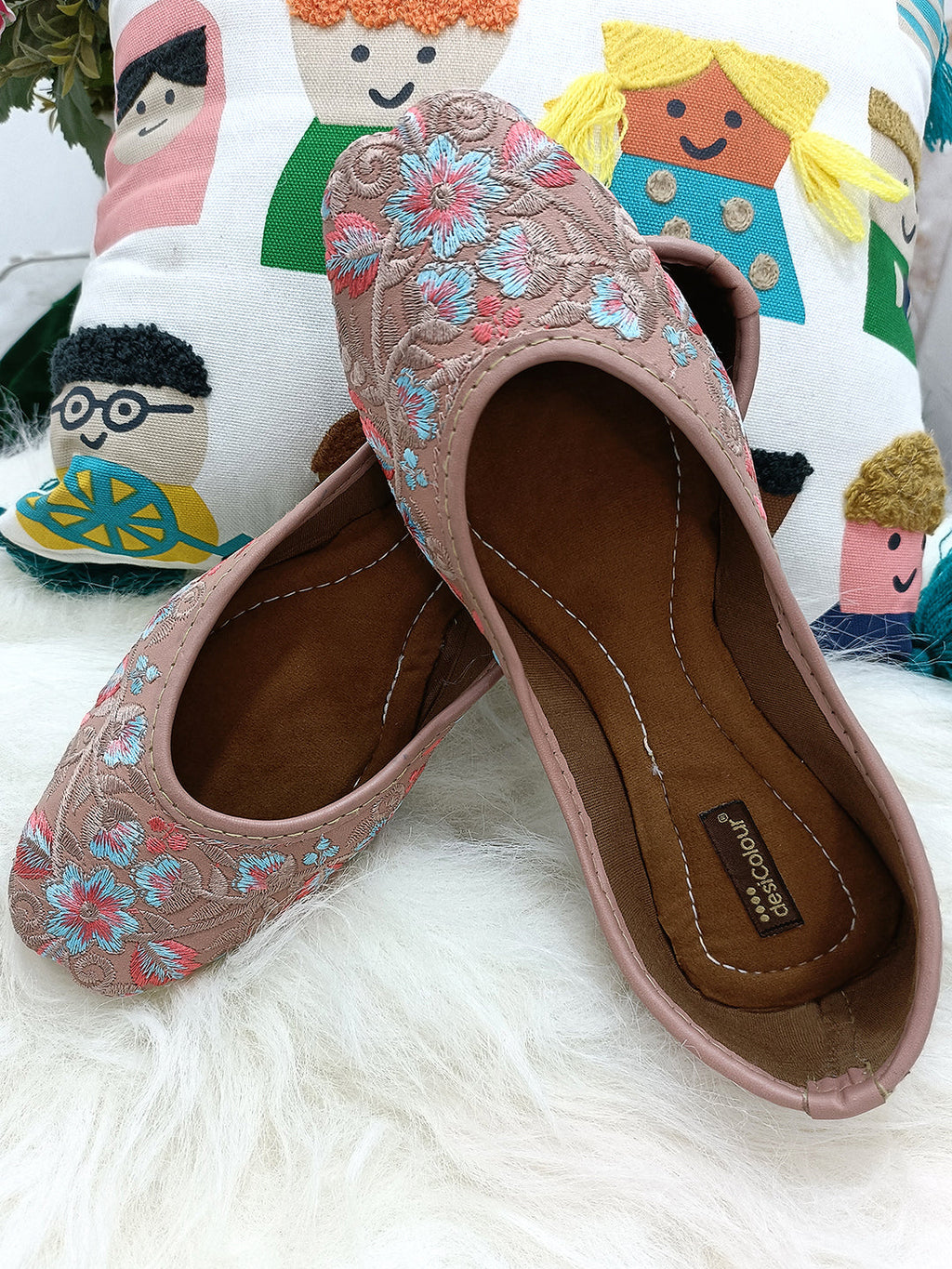 Desi Colour Women Indian Ethnic Footwear-Ultra Comfortable -Peach | Grocsy