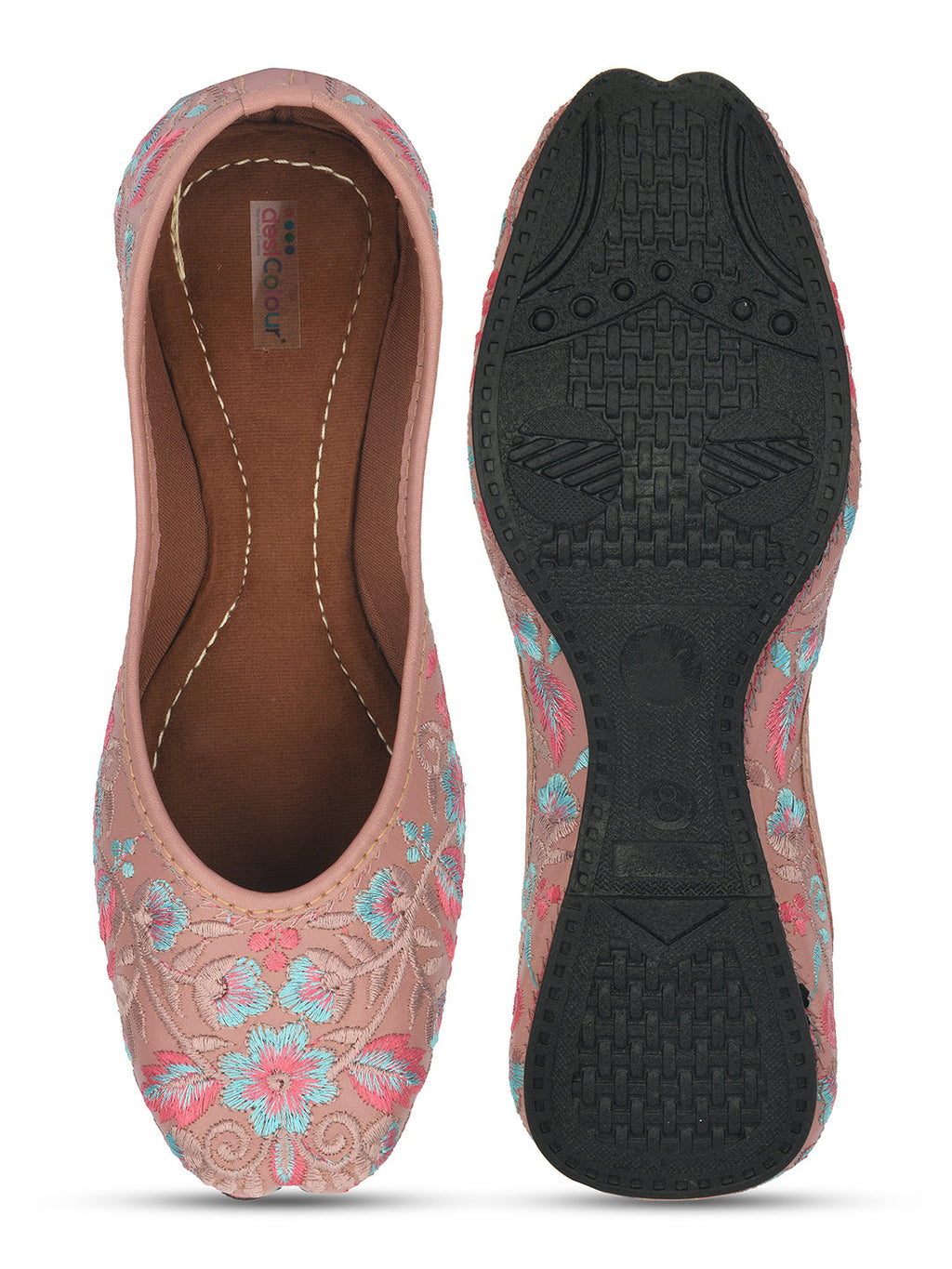 Desi Colour Women Indian Ethnic Footwear-Ultra Comfortable -Peach | Grocsy
