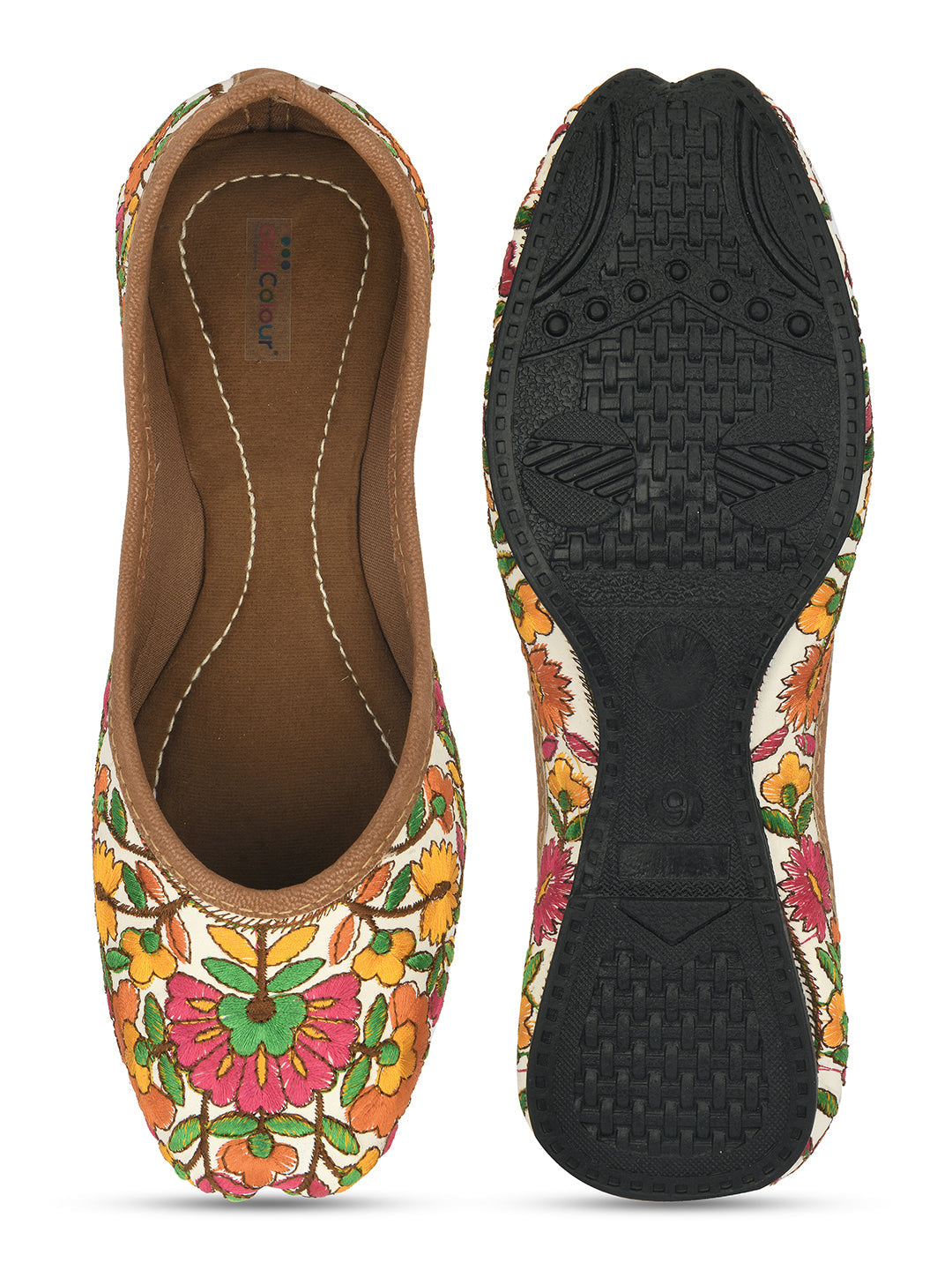 Desi Colour Women Indian Ethnic Footwear-Cushioned Multicolour | Grocsy