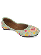 Desi Colour Women Indian Ethnic Footwear-Cushioned -Sea Green | Grocsy