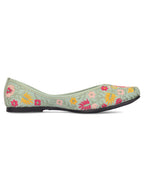 Desi Colour Women Indian Ethnic Footwear-Cushioned -Sea Green | Grocsy