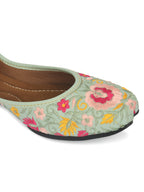 Desi Colour Women Indian Ethnic Footwear-Cushioned -Sea Green | Grocsy