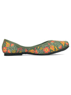 Desi Colour Women Indian Ethnic Footwear-Cushioned -Green | Grocsy