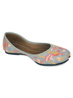 Desi Colour Women Indian Ethnic Footwear-Cushioned -Grey | Grocsy