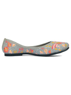 Desi Colour Women Indian Ethnic Footwear-Cushioned -Grey | Grocsy